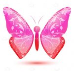 Floral Butterfly in Gradient Bright Colors